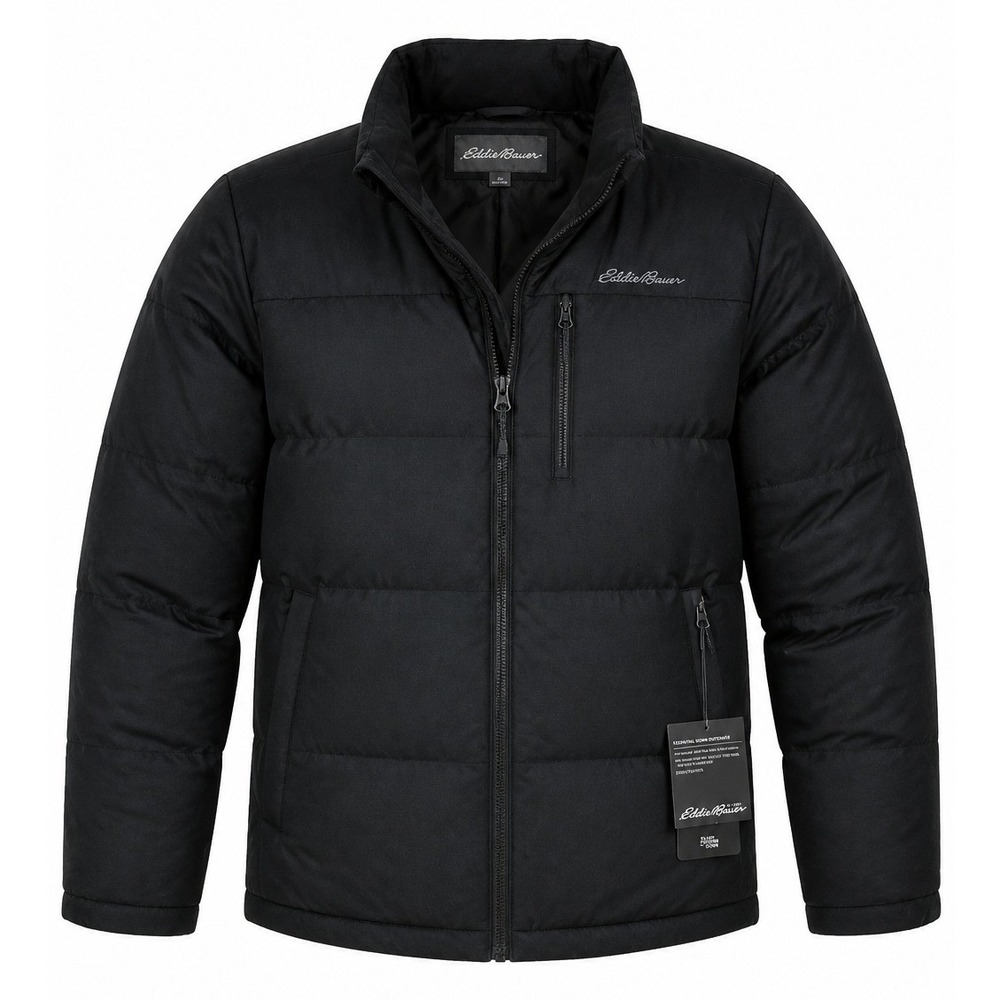 Eddie Bauer Essential Down Jacket Men Size L Black 550 Fill Puffer K850